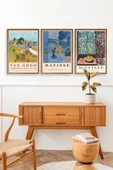 Ünlü Tablolar Üçlü Ahşap Çerçeveli Tablo 23 x 30 thumbnail 3