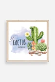 Kaktüs Ahşap Çerçeveli Tablo 42 x 42 thumbnail 1