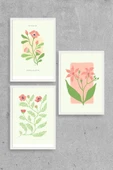 Botanik Üçlü Ahşap Çerçeveli Tablo 23 x 30 thumbnail 1