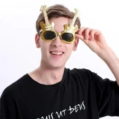 Altın Renk Gitar Şekilli Parti Gözlüğü thumbnail 2