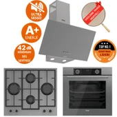 Ferre FryArt&SilentArt MIE Sessiz Yeni Seri Antrasit Gri Ankastre Set (D088-SA + XE63CPR + LN388) thumbnail 1