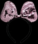 Renk Değiştiren Pullu Fiyonk Parti Tacı Pembe Gümüş thumbnail 1