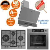 Ferre FryArt&SilentArt-SteamArt BT Sessiz Antrasit Gri Ankastre Set (D082-SA+XE64CPR+ED078-WFA wok) thumbnail 1