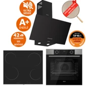 Ferre SilentArt&FryArt MICA Sessiz Vitro. Elektrikli Siyah Ankastre Set (D086-SA + MS261 + XE63MI ) thumbnail 1