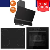 Ferre SilenArt Yeni Seri Ultra Sessiz Siyah  Ankastre Set ( QBL62CS  +  Ms261+  D080 -SA ) thumbnail 1