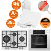 Ferre FryART&SteamART- SilentArt LEAR/Sessiz Beyaz Ankastre Set (D064-SA + QEP64CB + ED076-WFA wok) thumbnail 1