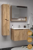 Teta Home Napoli 80 cm Mdf Banyo Dolabı Seti + Boy Dolabı  Atlantik Çam thumbnail 1