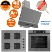 Ferre FryArt&SilentArt UVVA Sessiz Yeni Seri Antrasit Gri Ankastre Set (D082-SA + XE63CPR + SS208 ) thumbnail 1