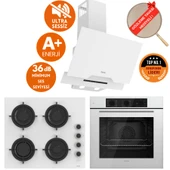 Ferre SilenArt Ritmo Ultra Sessiz Beyaz  Ankastre Set  ( D064 -SA + CS206 -FA  + QBL62CB ) thumbnail 1