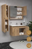 Teta Home Napoli 65 Cm Mdf Banyo Dolabı Seti + Boy Dolabı  Atlantik Çam thumbnail 2