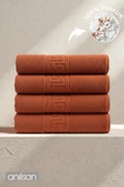 4'lü Greek Kiremit Banyo Havlusu - 70x140 Cm, 490 Gr, %100pamuk, Spa Ve Otel Havlusu thumbnail 1