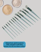 Göz Farı Allık Fondöten İçin Uygun 13'lü Makyaj Fırçası Seti Kompakt Tasarım thumbnail 4
