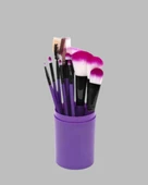 Fondöten, Allık ve Far Uygulamalarına Uygun 12 Parça Makyaj Fırça Takımı Ergonomik Saplı thumbnail 5