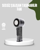 Dijital Ekranlı Şarjlı Mini Fan 100 Kademeli Hız Ayarı thumbnail 1