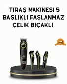 Erkek Bakım Seti 5’i 1 Arada Şarjlı Paslanmaz Çelik Başlıklı thumbnail 1