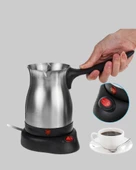 Paslanmaz Çelik Elektrikli Cezve 800W 6 Fincan Kapasiteli thumbnail 3