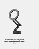 Katlanır Manyetik Araç İçi Telefon Tutucu – 360° Dönebilen, MagSafe Uyumlu, Güçlü Mıknatıslı Tasarım thumbnail 5