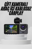 Yol Kayıt Araç Kamerası HD DVR 3 Kameralı 2.0in Ekranlı Ön İç Arka thumbnail 1