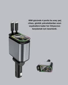 Araç Şarj Cihazı 4 Portlu 66W Hızlı Şarjlı LED Işıklı ve 180° Dönebilir thumbnail 2