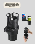 Çiftli Araba Bardak Tutucu Karbon Fiber Görünümlü 360° Ayarlı thumbnail 2