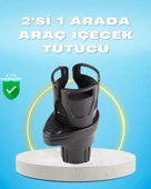 Çiftli Araba Bardak Tutucu Karbon Fiber Görünümlü 360° Ayarlı thumbnail 1