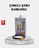 USB-C USB-A 4’ü 1 Arada Örgülü Kablo 65W Hızlı Şarj Metal Uç Dayanıklı thumbnail 1