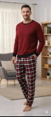 Pijalüx Tek Alt Kareli Kalın Poplin Ev Pantalonu thumbnail 1