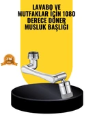 1080° Dönebilen Musluk Başlığı 2 Su Modlu Ayarlanabilir Esnek Tasarım thumbnail 1