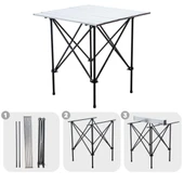 4 Adet Katlanır Kamp Sandalyesi ve Alüminyum Masa Seti - Rock Silver - Antrasit - Taşıma Çantalı thumbnail 4