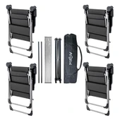 4 Adet Katlanır Kamp Sandalyesi ve Alüminyum Masa Seti - Rock Silver - Antrasit - Taşıma Çantalı thumbnail 2