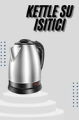 Kettle C F Tipi 220-240V Paslanmaz Çelik Elektrik Kablolu Otomatik Kapanma thumbnail 1