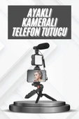 Telefon Tutucu Mikrofonlu Işıklı Youtuber Video Kayıt thumbnail 1