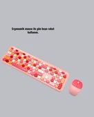 Bluetooth Retro Kablosuz Klavye ve Mouse Seti – 3 Cihaz Bağlantılı, Sessiz Tuş, Uzun Pil Ömrü thumbnail 4