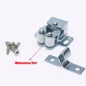 Metal Kelebek Çıt Çıt Dolap Kapak Tutucu Mıknatıslı Kapı Kilidi Sağlam Güçlü Tutuş Paslanmaz thumbnail 3