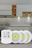 Yapışkanlı 3'lü Spot Led Işık Lamba Montajsız Pilli Uzaktan Kumandalı thumbnail 2