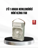3’ü 1 Arada Mini Klima Fan USB Şarjlı, 7 Renk Gece Lambalı ve Nemlendirici thumbnail 1