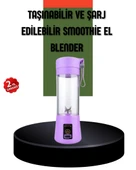 Taşınabilir USB Şarjlı Mini Smoothie Blender 380ml Çelik Bıçaklı Portatif thumbnail 1