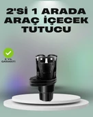 Araba Çift Bardak Tutucu 360° Dönebilen İkisi Bir Arada Ayarlanabilir thumbnail 1