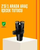 Oto Bardak Tutucu 360° Döner Çift Bölmeli Karbon Fiber Tasarım thumbnail 1