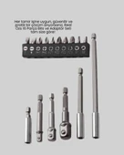 Ergonomik 16 Parça Bits Tornavida Uç ve Adaptör Seti thumbnail 5