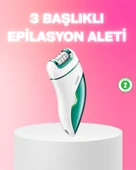 3 in 1 Epilatör Metal Başlıklı IPX5 Su Geçirmez 90 Dakika Şarjlı Epilasyon Cihazı thumbnail 1