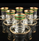 561-201 ÇAY TAKIMI ORGANİK BOYA EBY ALMAS ALTIN DEKOR 6 KİŞİLİK 12 PARÇA thumbnail 2