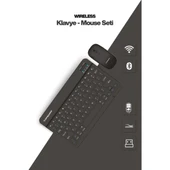 Siyah Kablosuz Klavye Ve Mouse Seti thumbnail 1