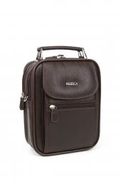 Erkek Omuz Askılı El Çantası Hakiki Deri Kahve - 2