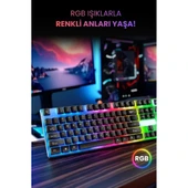 Kablolu Işıklı Gaming Standart Türkçe Q Klavye Ve Mouse Seti thumbnail 4