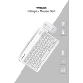Beyaz Kablosuz Klavye Ve Mouse Seti thumbnail 1