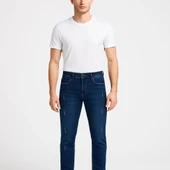 Erkek Slim Fit Dar Paça Esnek Likralı Denim Jeans Kot Pantolon - 7410 thumbnail 11