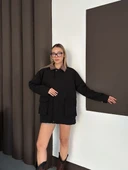 Astarlı yaka detaylı artos ceket siyah st2651019 thumbnail 4