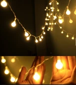 3m 20 LED Beyaz Top Gün Işığı Pilli 2 Kademeli thumbnail 3