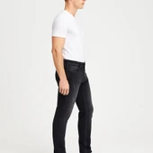 Erkek Slim Fit Dar Paça Esnek Likralı Denim Jeans Kot Pantolon - 7410 thumbnail 9